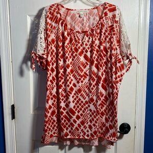 New York Laundry Short Sleeve Printed Tunic, 3X
